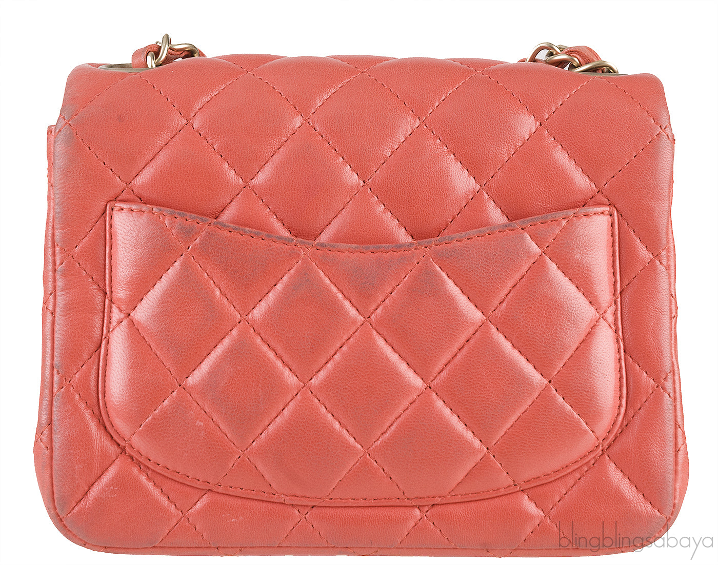 Coral Quilted Mini Flap Bag