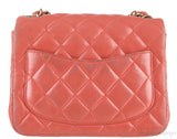 Coral Quilted Mini Flap Bag