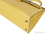 Hermes Kelly 25 Sellier Mimosa Matte Porosus Crocodile PHW