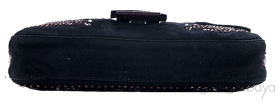 Black Beads Embroidered Baguette