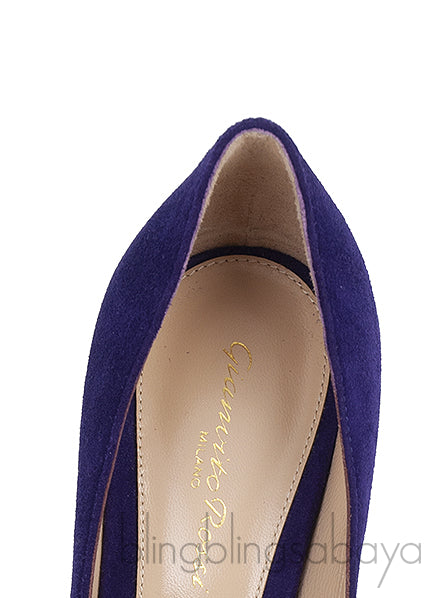 Purple Jaipur Embellished Suede Pumps