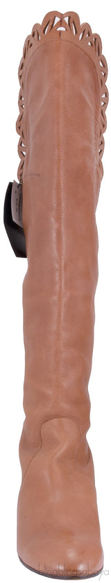 Cutout Flat Leather Boots