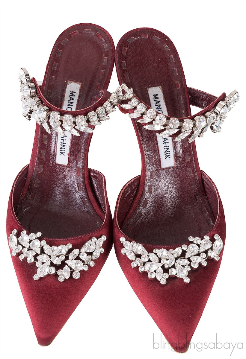 Burgundy Lurum 90 Satin Pump
