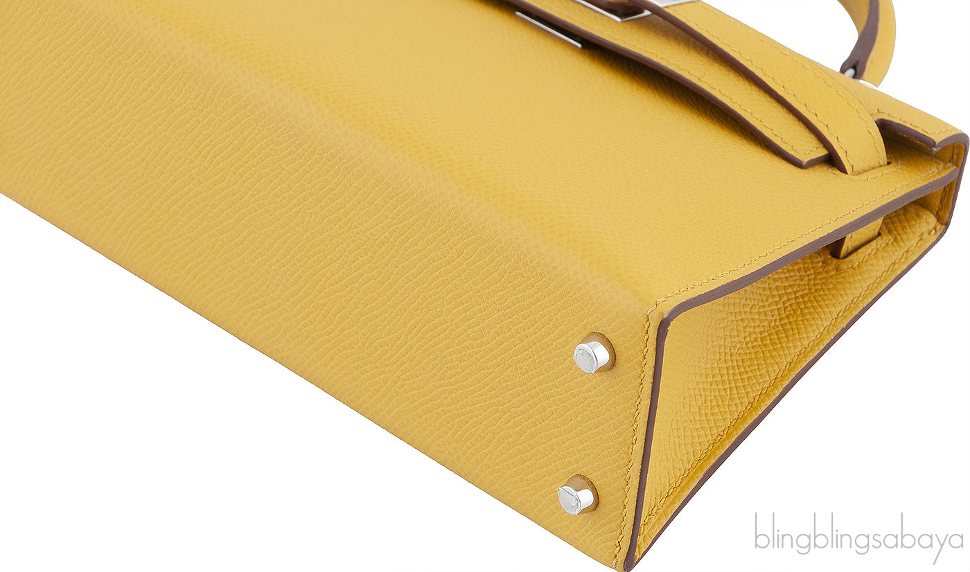 Kelly 20 Mini Sellier Jaune Epsom PHW
