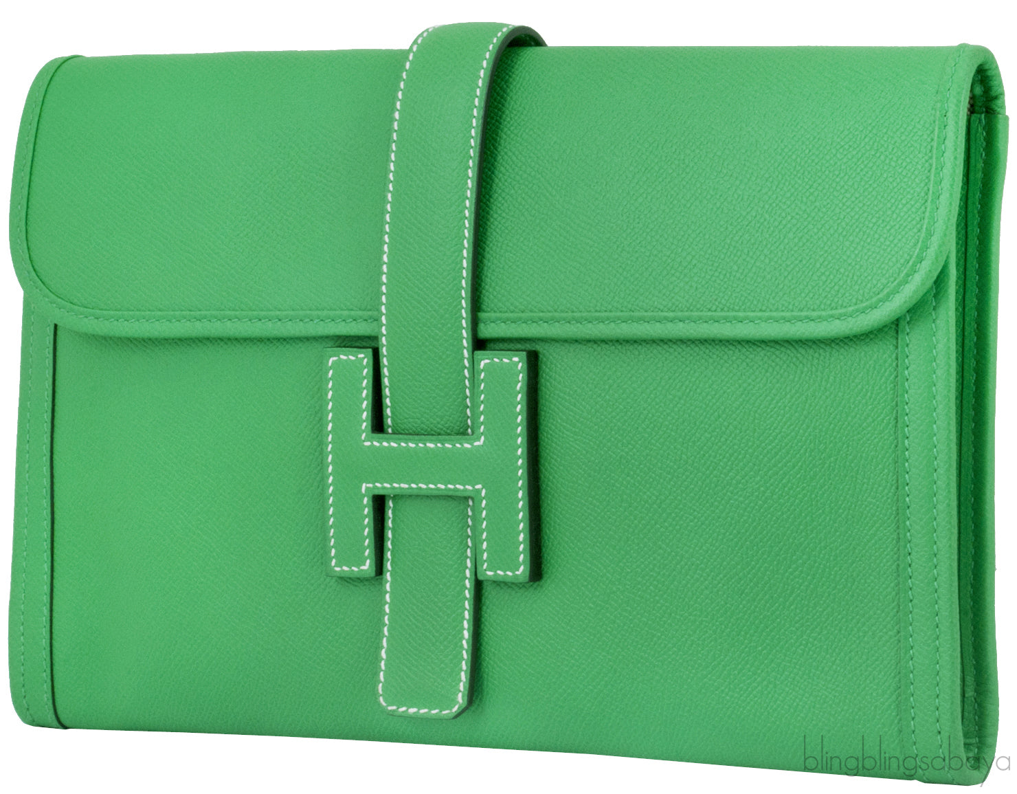 Jige Envelope Bamboo Green Clutch