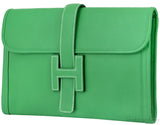 Jige Envelope Bamboo Green Clutch