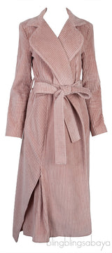 Dusty Pink Cotton Corduroy Coat