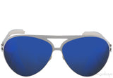 White Blue Mirrored Lens Sunglasses