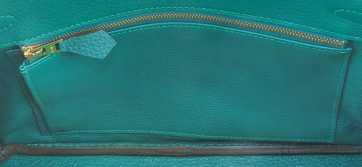 Birkin 25 Malachite Togo GHW