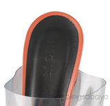 Brown PVC One Finger Slide Mule