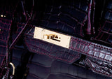 Birkin 35 Patent Prune Crocodile