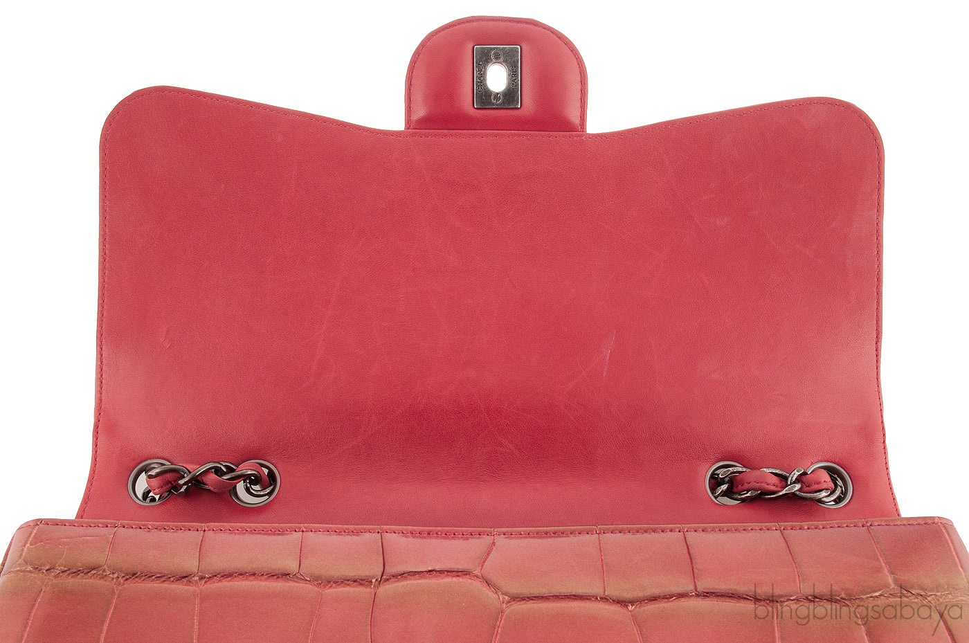 Red Brick Metallic Gold Crocodile