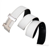 White Epsom \"H\" Reversible Belt