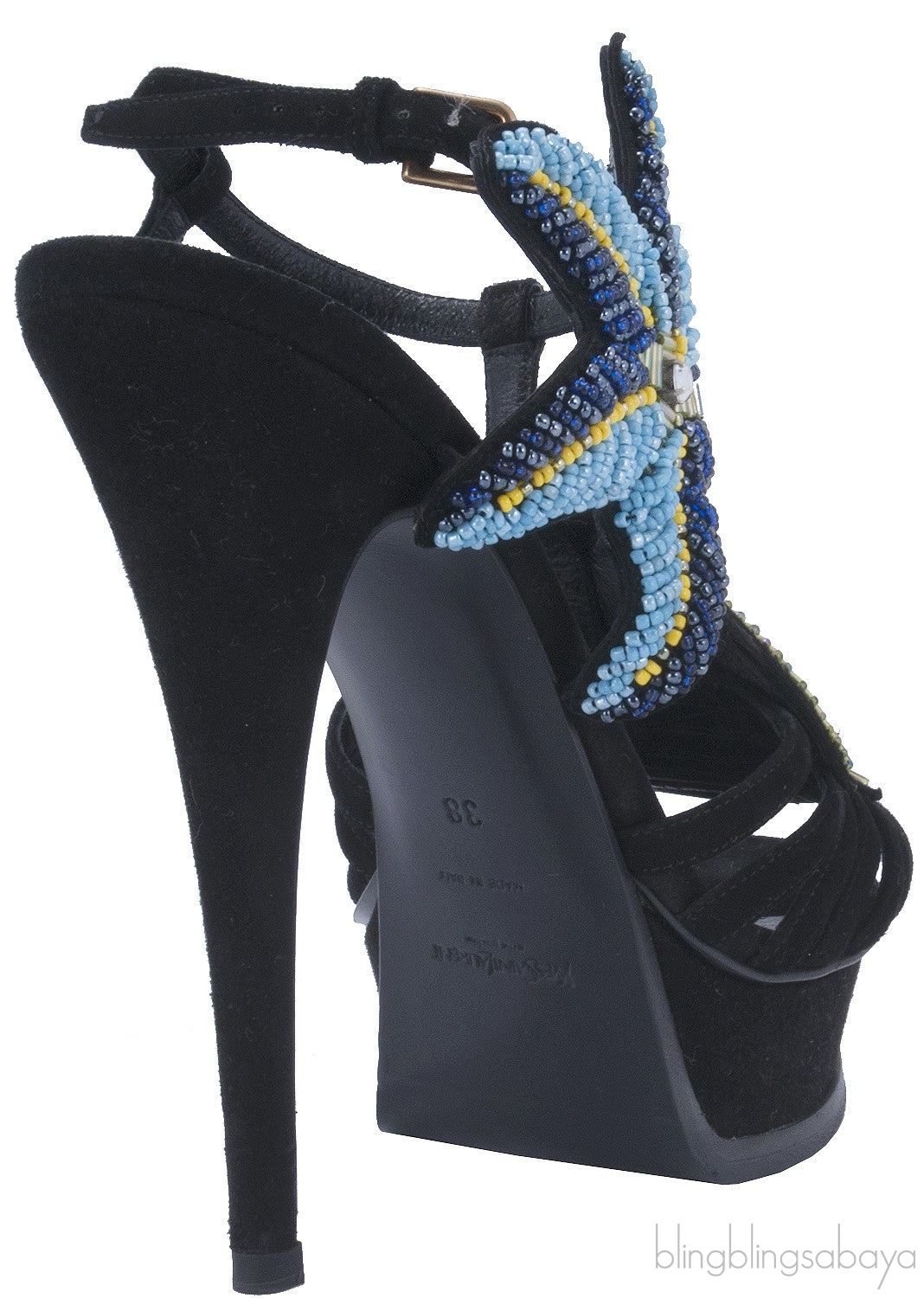 Star Fish Suede Black High Heels
