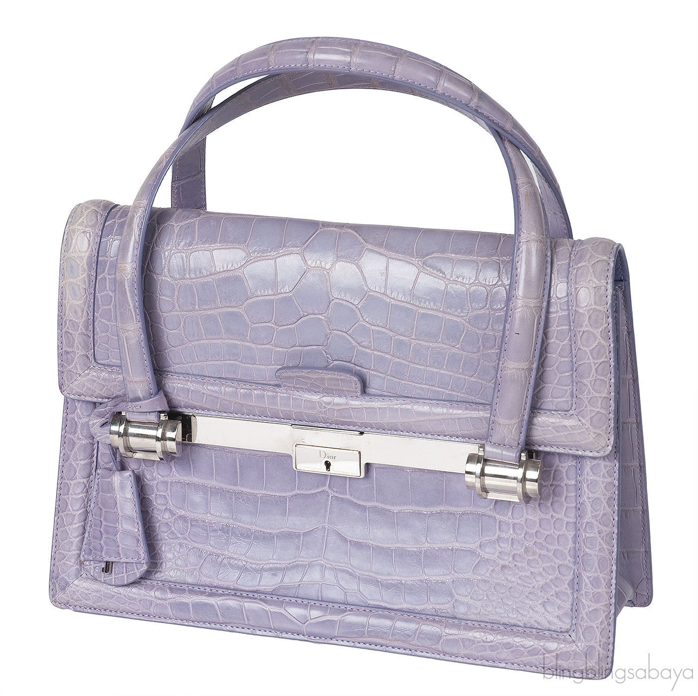 Christian Dior Mitzah Lilac  Crocodile Medium Tote