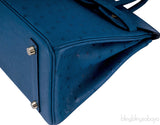 Birkin 30 Ostrich Blue Cobalt