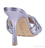 Bottega Veneta Metallic Purple Padded Lido Heeled Mules