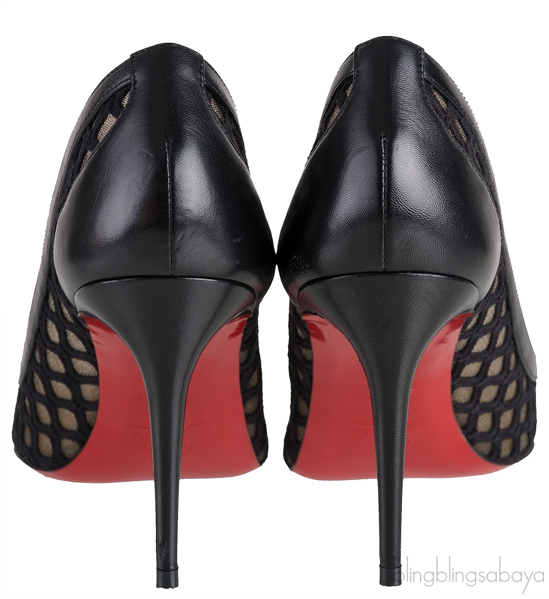Black Cut-out Mesh Pointed Toe