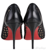 Black Cut-out Mesh Pointed Toe