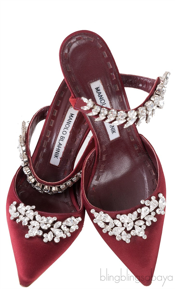 Burgundy Lurum 90 Satin Pump