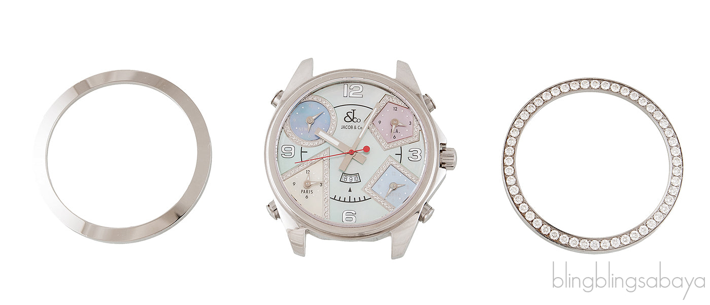 Five Time Zones MOP Diamond Watch