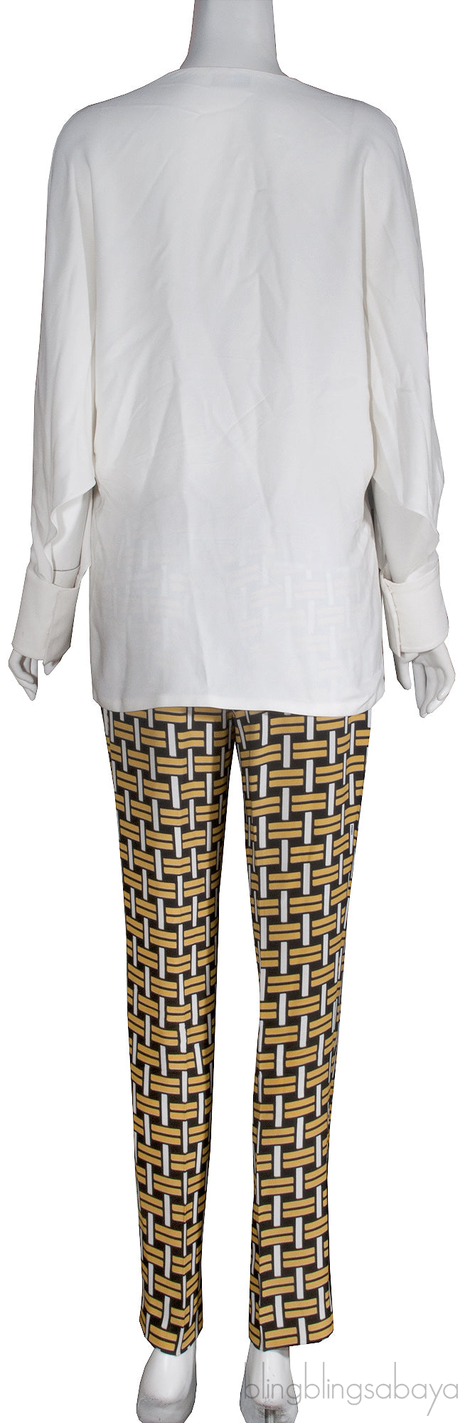 Batwing Sleeves Top & Printed Trouser