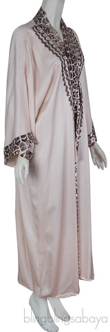 Beige Sequin Trim Kimono