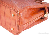 Darcy Orange Alligator Crocodile Bag