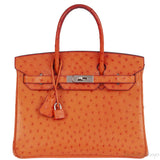 Hermes Birkin 30 Orange Ostrich PHW