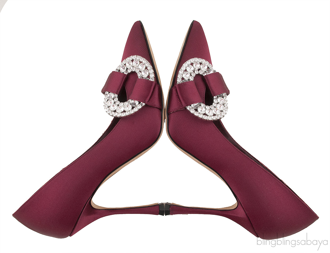 Tartonacri Satin Heels Burgundy