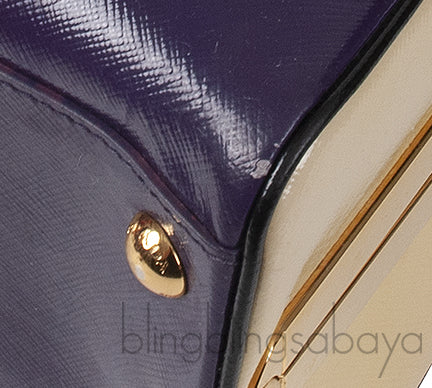Bi-color Saffiano Frame Bag