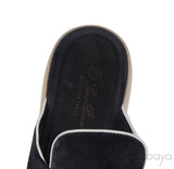 Loro Piana Charm Walk Babouche Suede Black Mules