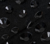 Black Crystal Embellished Peep Toe Heels