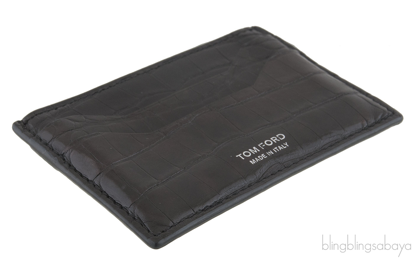 Black Crocodile Print Card Holder