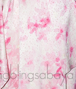 Pink Floral Printed Kimono Abaya