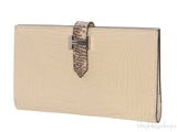 Bi-color Bearn Vanille Crocodile Ombre Lizard Wallet