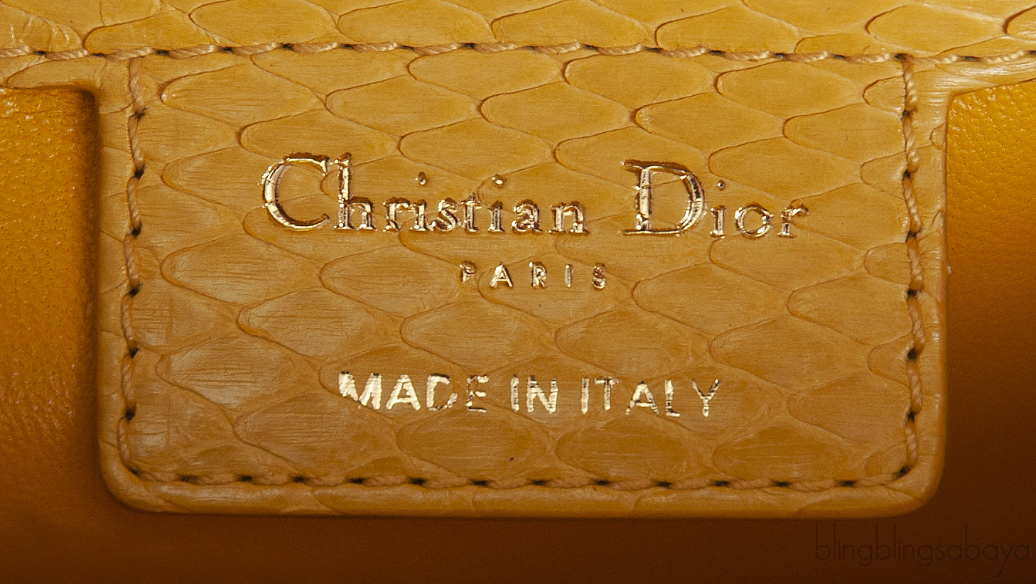 Lady Dior Large Yellow Python PHW