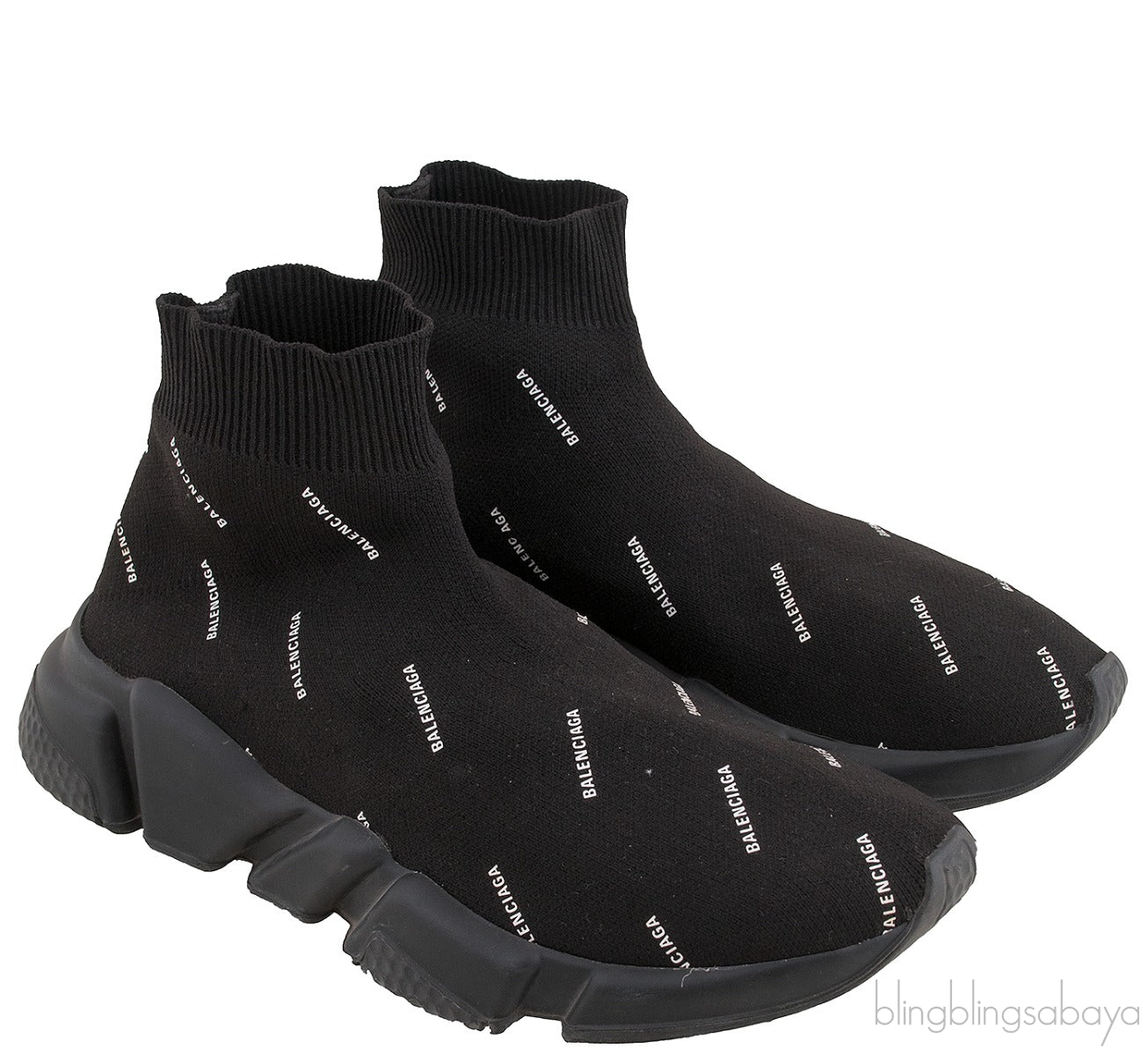 Printed Speed Stretch-knit High Top Sneakers