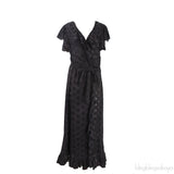 Brianna Ruffled Broderie Anglaise Wrap Midi Dress