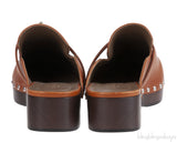 Hermes Carlota Brown Leather Mules