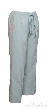 Light Green Pomy Crepe Pants