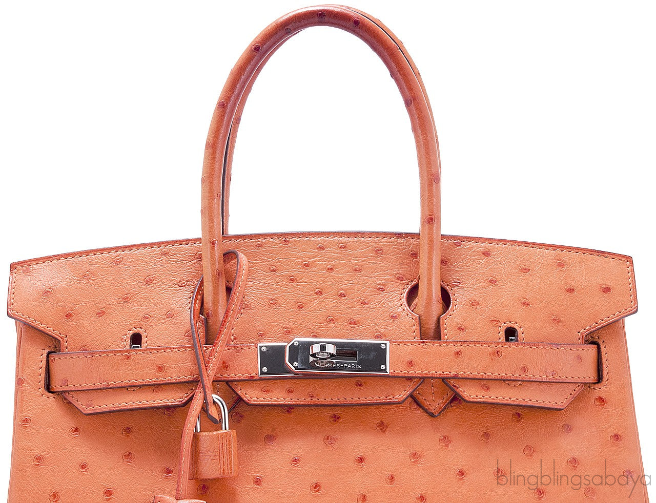 Birkin 30 Orange Ostrich PHW