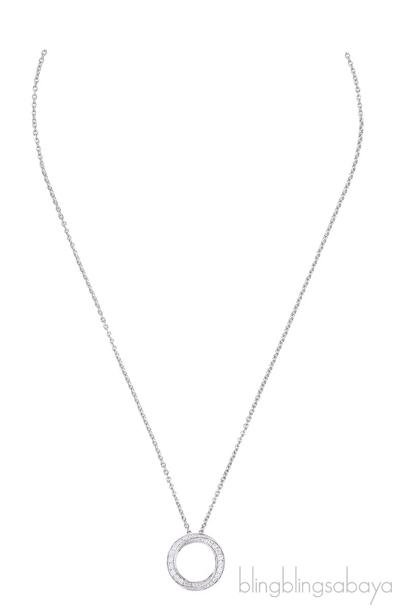 Small WG Diamond Round Pave Spiral Pendant