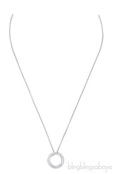 Small WG Diamond Round Pave Spiral Pendant