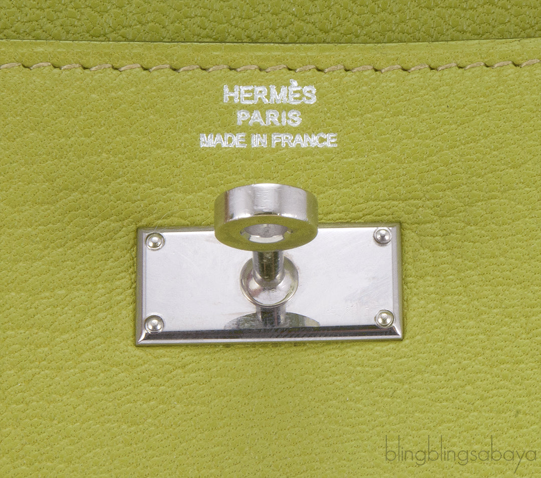 Kelly Long Wallet Chevre Vert Anis