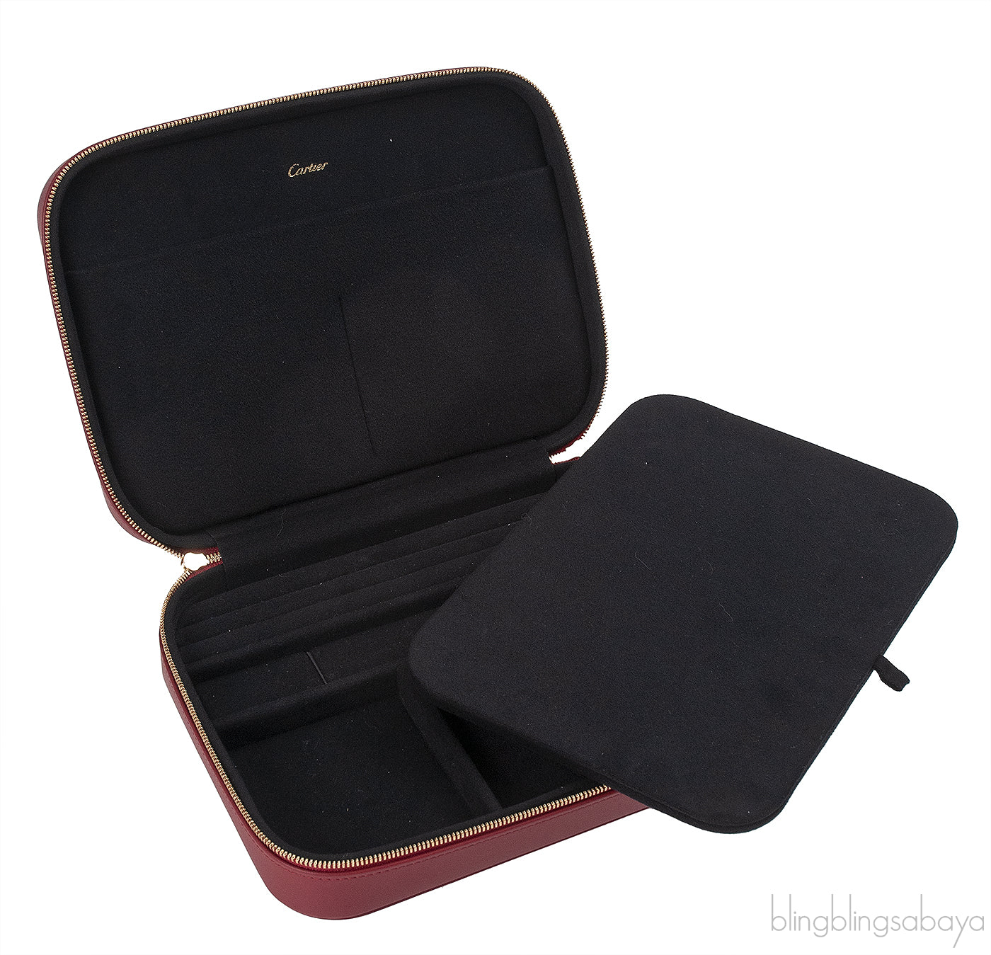 Cartier Travel Jewelery Box Leather Diabolo Red