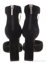 Black Suede Pointed Slingback Sandals