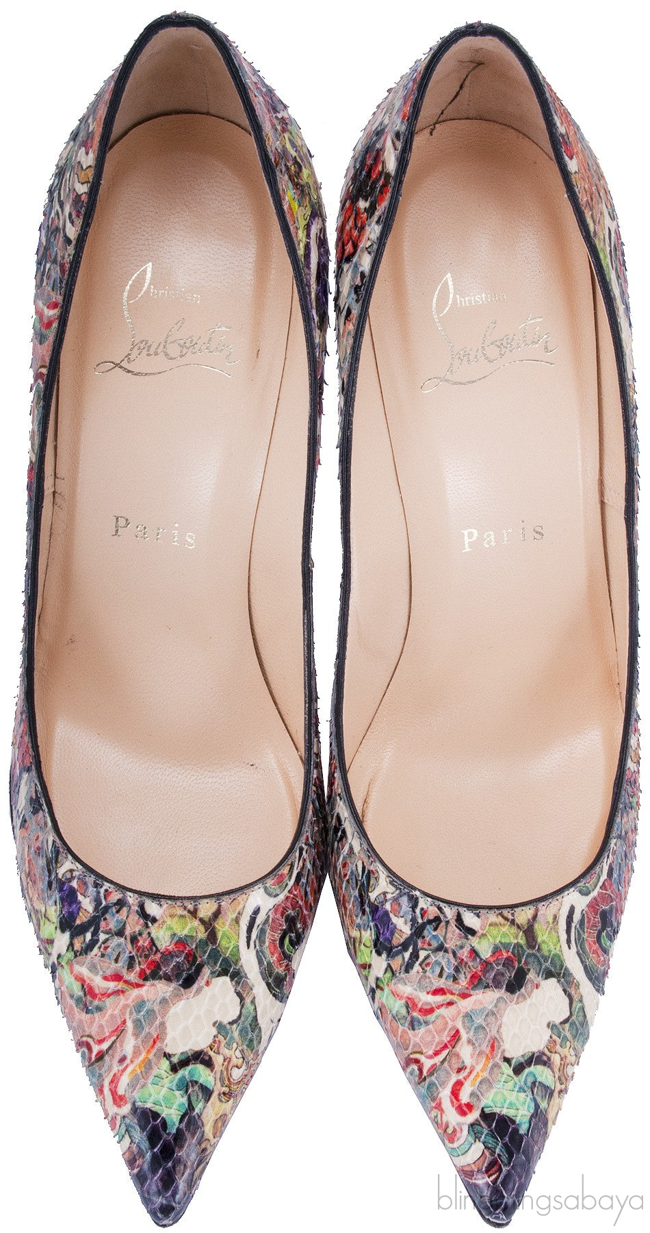 So Kate Multicolored Python Pumps