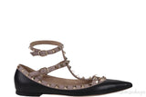 Black Matte Rockstud Flat Ballerina