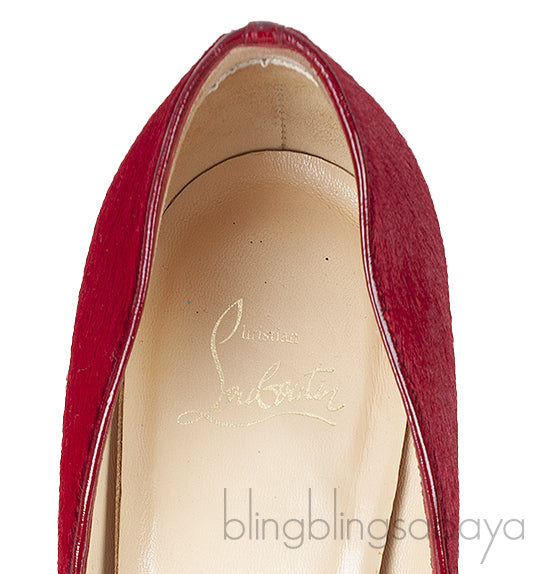 Red Pony Hair Heels